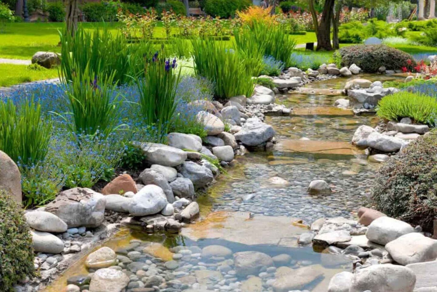River with boulders and pebbles.